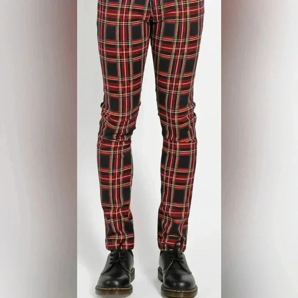 Divided red plaid pants 👖 - Picture 1 of 5